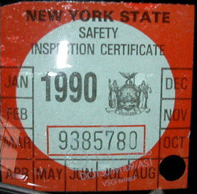 new york 1978 inspection sticker windshild
