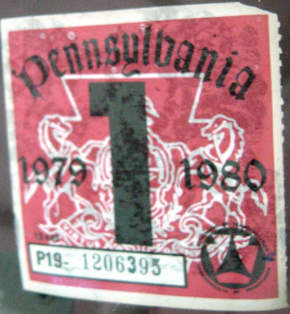 inspection pennsylvania windshield 1983 pa 1969 stickers 1980 sticker 1979